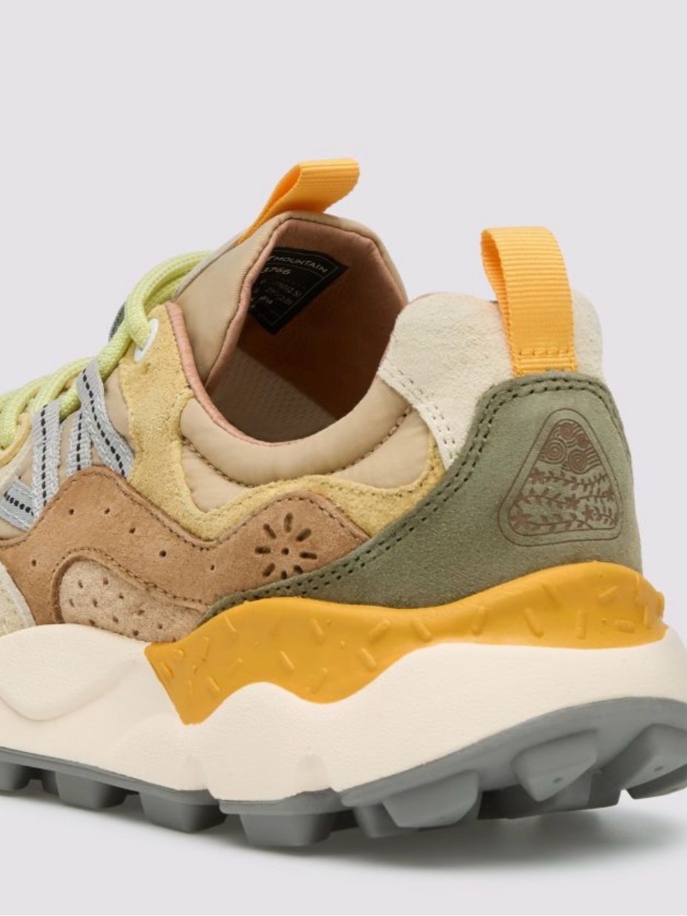 NWT Flower Mountain YAMANO 3 UNI Suede technical fabric sneakers - Beige-Yellow - Picture 3 of 16